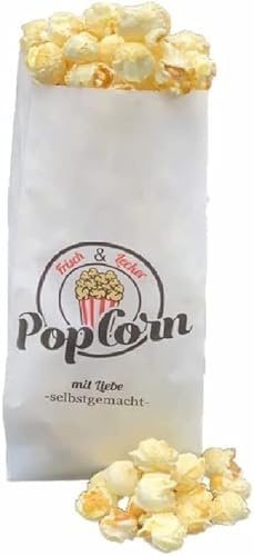 Popcorntüten 100 Stück Mit Liebe selbst gemacht 1 Liter ca 35 Gramm Popcorn 100% recyclebar