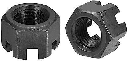 sourcing map 10 Stück Sechskant-Schlitzmutter aus Kohlenstoffstahl Zubehör Ersatz M12 x 1,25 mm Sechskantmuttern
