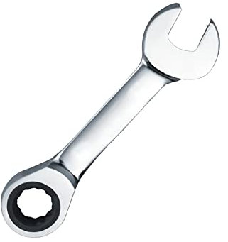 Fxionicon Llave de trinquete gruesa de 18 mm, llave combinada de trinquete, llave de extremo abierto de alto carbono de cabeza fija corta, herramientas métricas para el hogar