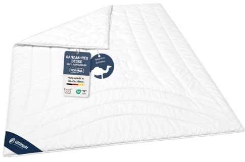 casimum® luxuriöse Kamelhaardecke | 4-Jahreszeitendecke, Naturhaardecke | 240 x 220 cm | Füllung: 100% weicher Kamelhaar Flaum | Bezug: 100% Baumwolle | allergikerfreundlich | Made in Germany
