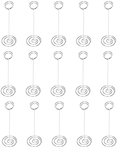15-pack 20 cm hög bordshållare, platskorthållare, bordshållare, trådfotohållare, anteckningsstativ för bröllop, banketter