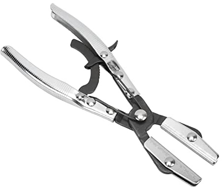 Line Pinch Off Plier, Damage Universal Clamp Steel High Efficiency Ratcheting Hose Pinch Off Plier for Radiator Brake System (10in)