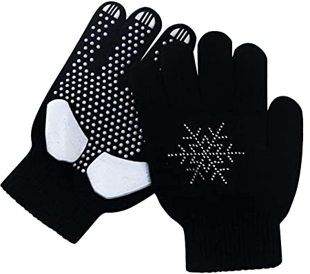 Hovershoes Eiskunstlauf Handschuhe Eislaufhandschuhe Anti-Rutsch Gripper Handschuhe mit Strassnieheflocken für Übungswettbewerb Winter Warmes Fäustling
