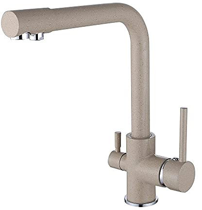 Robinet de cuisine monté sur le pont double support filtre à eau propre Dot laiton purificateur robinet navire évier robinet-E It's so kind of you