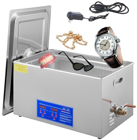 DOZPAL Large Ultrasonic Cleaner, 40kHz Stainless Steel Cleaning Kit Ultrasonic Cleaner Machine with Heater & Timer for Carburetor, Parts, Circuit Board, Glasses, Denture, Jewelry,22L