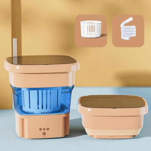 xixibuy Portable washing machine, Mini machine à laver portable, Mini lave linge portable pour les vêtements de bébé, les sous-vêtements ou les petits articles(EU-plug)(20L-rose)
