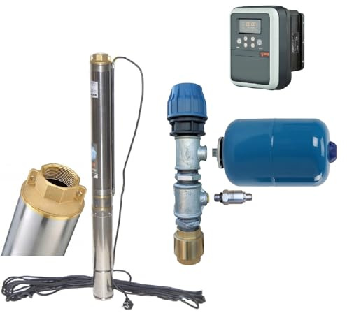 PAG Turbo GmbH - 3 Tiefbrunnenpumpe 6000L/h - 7,7bar Inverter IVR05 intelligente Pumpensteuerung für konstanten Wasserdruck