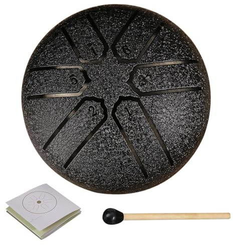 Niesel Garten-Regentrommel, Zungentrommel aus Stahl | 6-Noten-3-Zoll-Stahlzungentrommel für Kinder,Mind Body Relaxing Rain Drum Percussion Instrument für Party, Bühnenauftritt | Stahlzungentrommel für Kinder,Mind Body Relaxing Rain Drum Percussion Instrument für Party, Bühnenauftritt