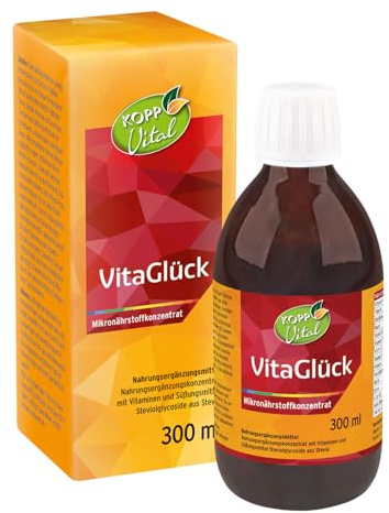 KOPP Vital® VitaGlück 300 ml Nährstoffversorgung Mikronährstoffkonzentrat | 30 Portionen, Für die ganze Familie, Natürliche Qualität, Ohne Gentechnik, Glutenfrei