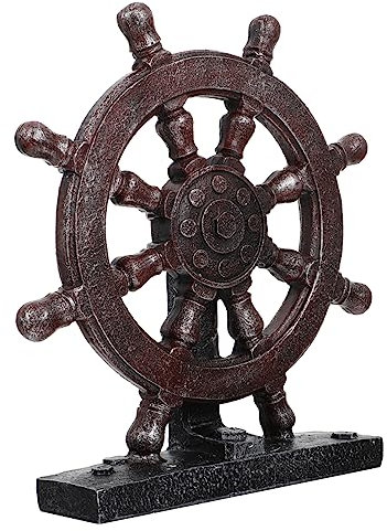 STOBAZA Vintage Ship Wheel Deko Resin Mediterranes Für Heimdekoration Stilvolles Nautisches Accessoire Für Küstendekor Und Tischdeko
