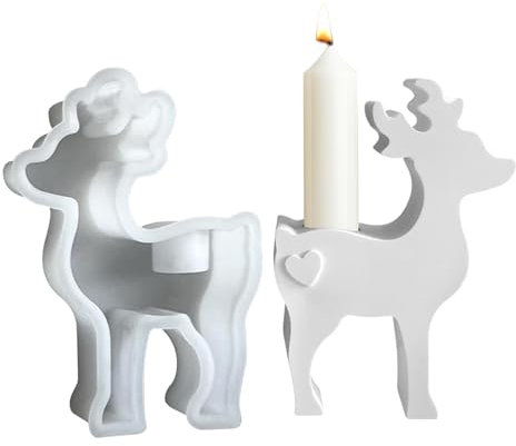 Silikonformen Gießformen Weihnachten,Silikonform Weihnachten Elch Silikonform Kerzenhalter Gießformen Silikon Gießform Weihnachten Hirsch Gips Zum Gießen Giessformen Silikon Gießform Kerzenhalter (E)