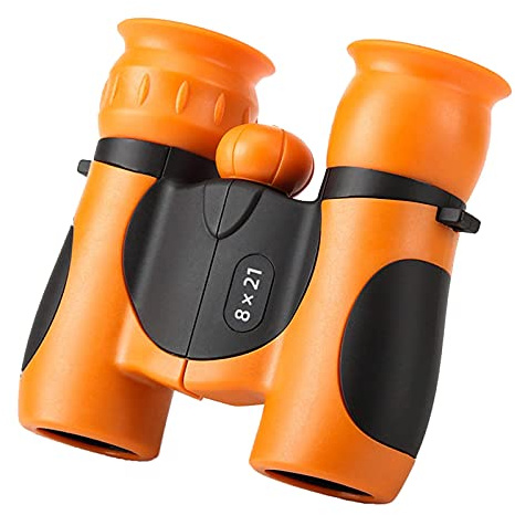 Kikare för barn 8 x 21 högupplöst barnkikare presentset för pojkar flickor bärbar barnkikare för fågelskådning vandring jakt utomhusspel/grön (orange)