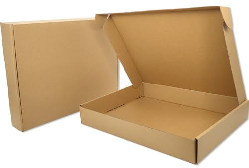 Cenoid Medium postlådor, 33 x 25,4 x 5 cm bruna portopaket, fraktkartonglådor för postning, leverans, förpackningslådor för småföretag (förpackning med 25)