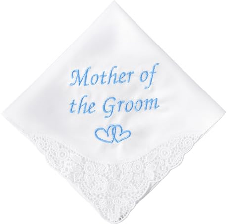 Hochzeits Taschentuch für die Mutter der Braut besticktes Hochzeitsgeschenk | Geschenkpaket,100% Baumwolle,Hochzeits-Erinnerungsstück, Brautgeschenke, Hochzeitsgeschenke, Exquisite Stickerei-Botschaft