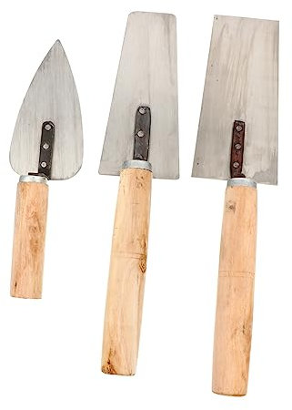 WHAMVOX Teiliges Profi Maurerkellen Edelstahl Putzkelle Mit Rutschfestem Holzgriff Vielseitiges Fugenglätter Werkzeug Für Maurer Und Fliesenleger