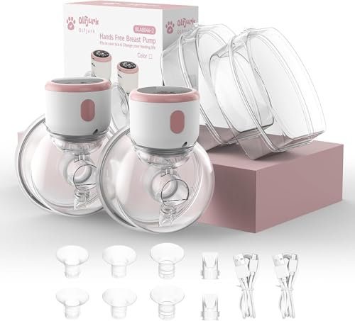 Olfjurk Milchpumpe Elektrisch Tragbare, Elektrische milchpumpe mit Touchscreen -LCD -Display 4 Modi & 6 Level, Pumpen mit 17/19/21mm Flansch(2 Stück)