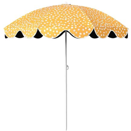 Sombrilla de Playa de 1,52 m de Largo con Lunares Blancos, Parasol de Exterior, Tejido de poliéster 210D, Resistente a los Rayos UV 50+, Regulable en Altura.