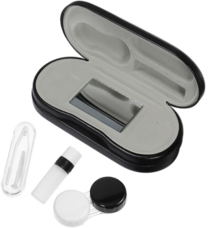 WOFASHPURET Estuche para Gafas de Doble Contenedor Prueba de Fugas para Lentes de Contacto Organizador Portátil para Lentes de Uso Diario Casa o Viaje