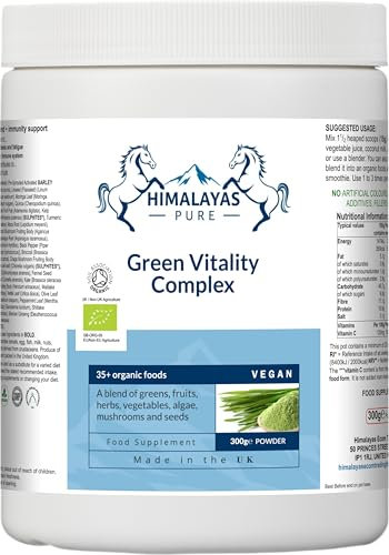 Himalayas Pure Green Vitality Complex High Fibre Organic Blend Superfood Powder 300g Natural Energy Booster Digestion Support Immunity Enhancer Vegan Gluten Free GreeNourish Complete (Organic)