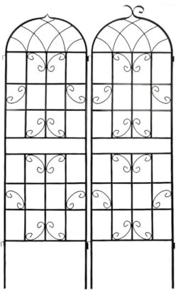 WJIAYAO Espaldera de jardín Enrejado de jardín de Metal (Paquete de 2), 180 x 50 cm, Resistente al óxido, for Plantas trepadoras y Flores de Exterior, Color Negro.