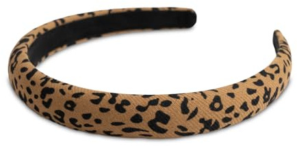 SXQLYH pannband vadderat leopardmönster tyg hårband – pannband vadderad dam – hårsmycke tyg hårband pannband brett vadderat hårband för kvinnor flickor (1, 2,2 cm)