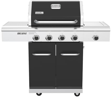 Nexgrill 4-Burner Dual Fuel Gas Grill with Side Burner and Griddle Insert, 626 SQ In Total Cooking Space, 59,000 BTUs Output, BBQ Grill Perfect for Outdoor Gatherings - 720-0958HE