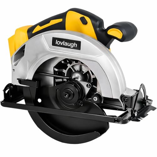 7-1/4 Inch Cordless Circular Saw, 5300 RPM Brushless Motor, 6-1/2 Depth Cut with 20V Max Battery Compatibility (Tool Only), 0-50° Bevel, Electric Brake, with 2 Blades & Carry Case for Woodworking