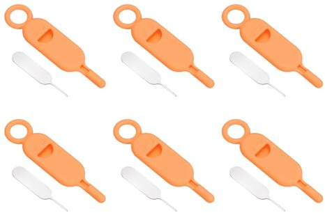PATIKIL Herramienta de extracción de soporte de tarjeta SIM, 6 pines de tarjeta SIM, abridor de agujas, bandeja de expulsión, pines de expulsión para teléfonos celulares, tabletas, routers, color