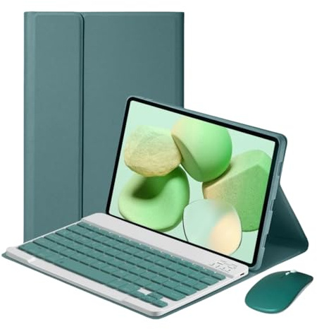 Funda con Teclado para iPad Pro 11 Pulgadas 4/3/2/1 Generación (2022/2021/2020/2018) con Ratón, Funda Protectora Delgada con Teclado Inalámbrico Desmontable