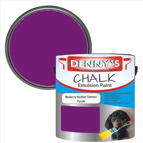Premium Interior Wall & Furniture Chalk Paint – Mulberry Heather Damson Purple – Rich Matt Finish, Durable & Washable, Low Odour, Ideal for Living Rooms, Bedrooms & Hallways (2.5 litre Tin)