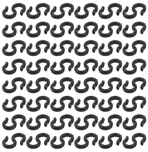 Healeved 50pcs Bicycle Brake Gear Clips with S-Hook Holders for Road and Mountain Bikes, Rotating Bike Cable Housing Holders, Brake Line Guide Clips for Cycling Cable Management