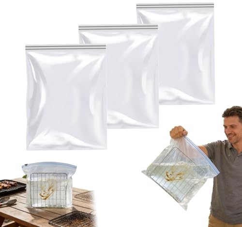 2026 - 3 bolsas de limpieza para hornos, reutilizables, a prueba de fugas, respetuosas con el medio ambiente, para limpiar varios tamaños de estantes de hornos (limpio-100 x 80 cm)