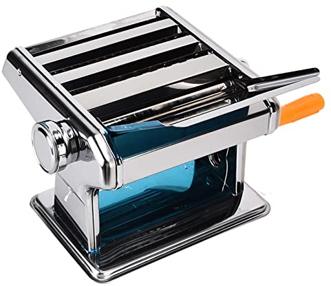 Julihai Macchina per Pasta Manuale a 3 Lame Macchina per Pasta in Acciaio Inossidabile Sfogliatrice per, Pressa per Tagliatelle Regolabile a 9 Marce, Materiale per Uso Alimentare, Ampia