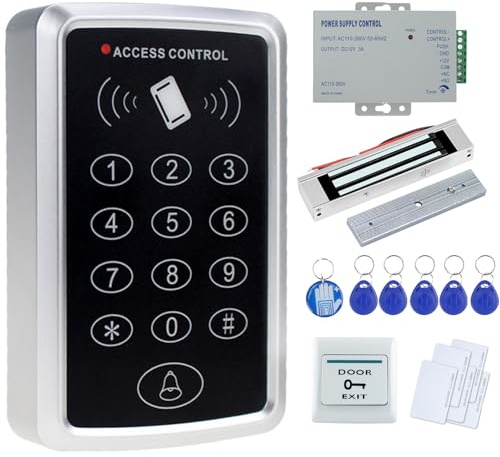OBO HANDS Full Complete Kit for Door Access Control System T11 Card reader+180KG Magnetic Lock+Power Supply+Exit Button+10pcs ID Key Cards