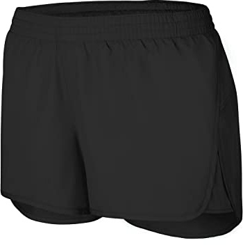 Augusta Sportswear Girls' Athletic Shorts - Moisture-Wicking Performance, Low Rise Fit, Inner Brief, Key Pocket - Ideal for Teen Girls' Workout & Activewear, Black, Large