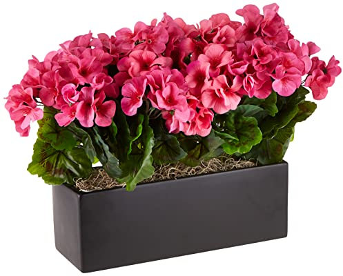 Casi Seda Natural Geranio Planta en Maceta Rectangular, Belleza