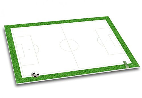 Bolzplatz Schreibtischunterlage Fußball-Motiv weiß grün DIN A3 40 Blatt | Schreibunterlage, Spielfeld, Papier, Malunterlage beschreibbar