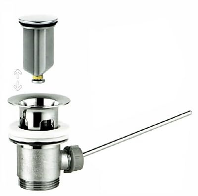 Piletta Classica Con Attacco 1 1/4 In Ottone Cromato | Scarico Universale Per Lavabi E Bidet | Installazione Facile E Resistente