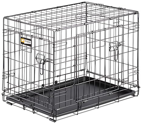 Ferplast Gabbia pieghevole per cani DOG-INN 75 Recinto per cuccioli, Trasportino in metallo, Separatore incluso, Porta doppia con chiusura di sicurezza, 77,4 x 48,5 x h 54,6 cm Nero