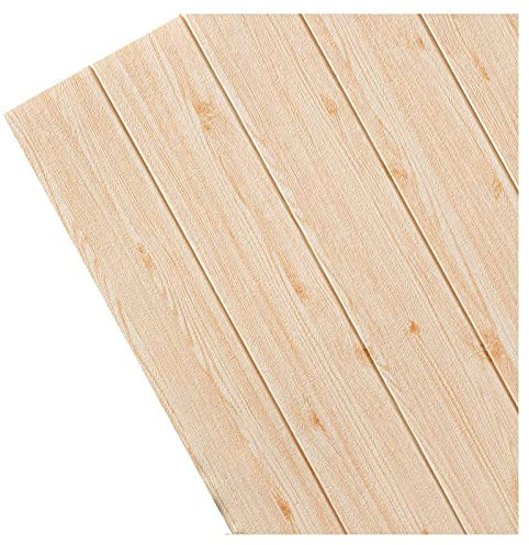 SJMFGF 3D Brick 3D Wall Tile Sticker 3D Wallpaper Wood Effect Panel Rustic Style Hemp Brown Wood Grain Self-adhesive Wallpaper Bedroom Decorative (Size : 30 pieces)