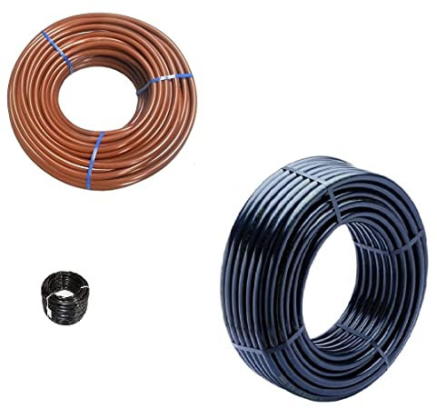 MUGAR- .ROLLO GOTEO DE 16MM DE 25 metros. Tubo de riego por goteo liso, Manguera para riego por goteo sin gotero. 25m y 16mm. Disponible en color marrón o negra, (Negra)