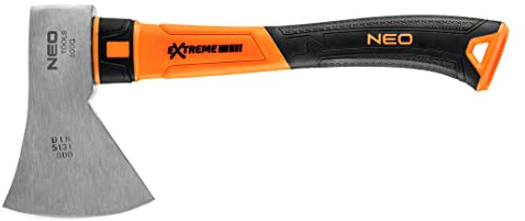NEO TOOLS yxa 800 g, glashandtag, ergonomisk, robust, motståndskraftigt halkfritt handtag, hållbart stålhuvud enligt DIN-standard, universalyxa för träbearbetning