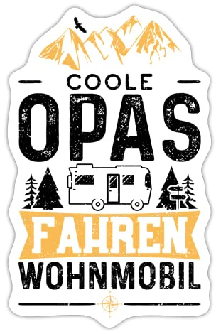 DesignsByJnk5 Sticker Unisex Camping | Coole Opas Fahren Wohnmobil Aufkleber Camping Spruch | Großvater lustige Sprüche Autoaufkleber Geschenkidee Camping