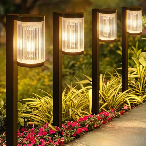 ELECLINK Solar Pathway Lights Outdoor, 6 Pack Upgraded Outdoor Solar Lights for Outside Super Bright Up to 12Hrs, IP65 Waterproof Solar Garden Lights for Yard Path Walkway Decor Landscape Lighting