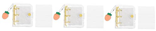 MAGICLULU 3sätze Mini Pvc Notizbuch Mit Abnehmbaren Blättern Kariertes Papier Tragbar Und Vielseitig Für Kreative Planungen Und Notizen Gelbem Cover Und Aufbewahrungstasche