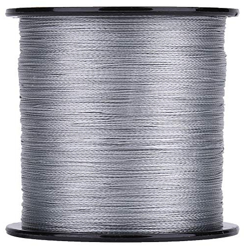 RiToEasysports Geflochtene Angelschnur, 500 M, 4 Stränge, Angelschnüre, Multifilament-Seefischdraht, für Salzwasser oder Süßwasser (grau)