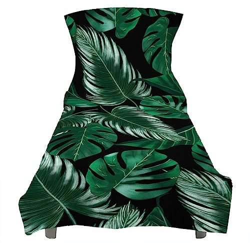 Morbuy Sun Lounger Beach Towel with Pockets, Tropical Style Beach Lounger Towel Beach Chair Cover Towel Fitted Microfiber Sunbed Towel Sun Lounger Towels for Summer Vacation (Dark Green)