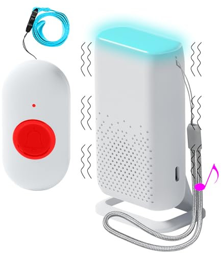 ALEENFOON Wireless Caregiver Pager Vibration Caregiver Pager Home Safety Patient Alert Alarm System Elderly Alarm Call Button Personal Alarms for Elderly Kids (1 to 1)