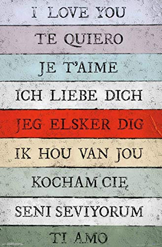 Love Language I Love You Metal Tin Sign Iron Painting Home Family Lovers Gift Funny Metal Signs Cafe Store Bedroom Bathroom Novelty Retro Parlor Courtyard Wall Decor 8x12 Inch