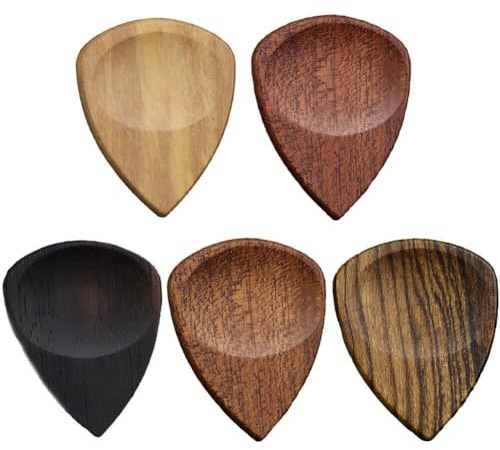 Luxylei Holz-gitarrenplektren, 5 Stück, Holz-akustikgitarren-plektren, Kann Bohrbar Sein, Anhänger, Geschenk Für Elektrische Akustikgitarre
